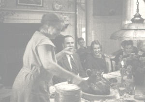 Ruth presenting the turkey many years later- Thanksgiving, 1931