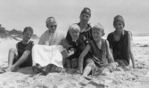 Jack, Mer (Ruth's mom), Ruth, Charlie, Ed, and Katherine at the beach.
