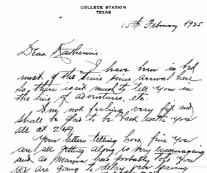 1925 College Station Letter
