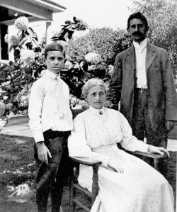 1912 photo of Mer with Robin and Robert (grandson and son). Robin's mother was Ruth's good friend Florence, who died when Robin was a baby.