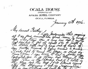 1926 hotel letter
